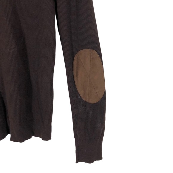 Ralph Lauren Brown Knit Sweater w/Microfiber Elbow Patches & button Accents - Picture 6 of 7
